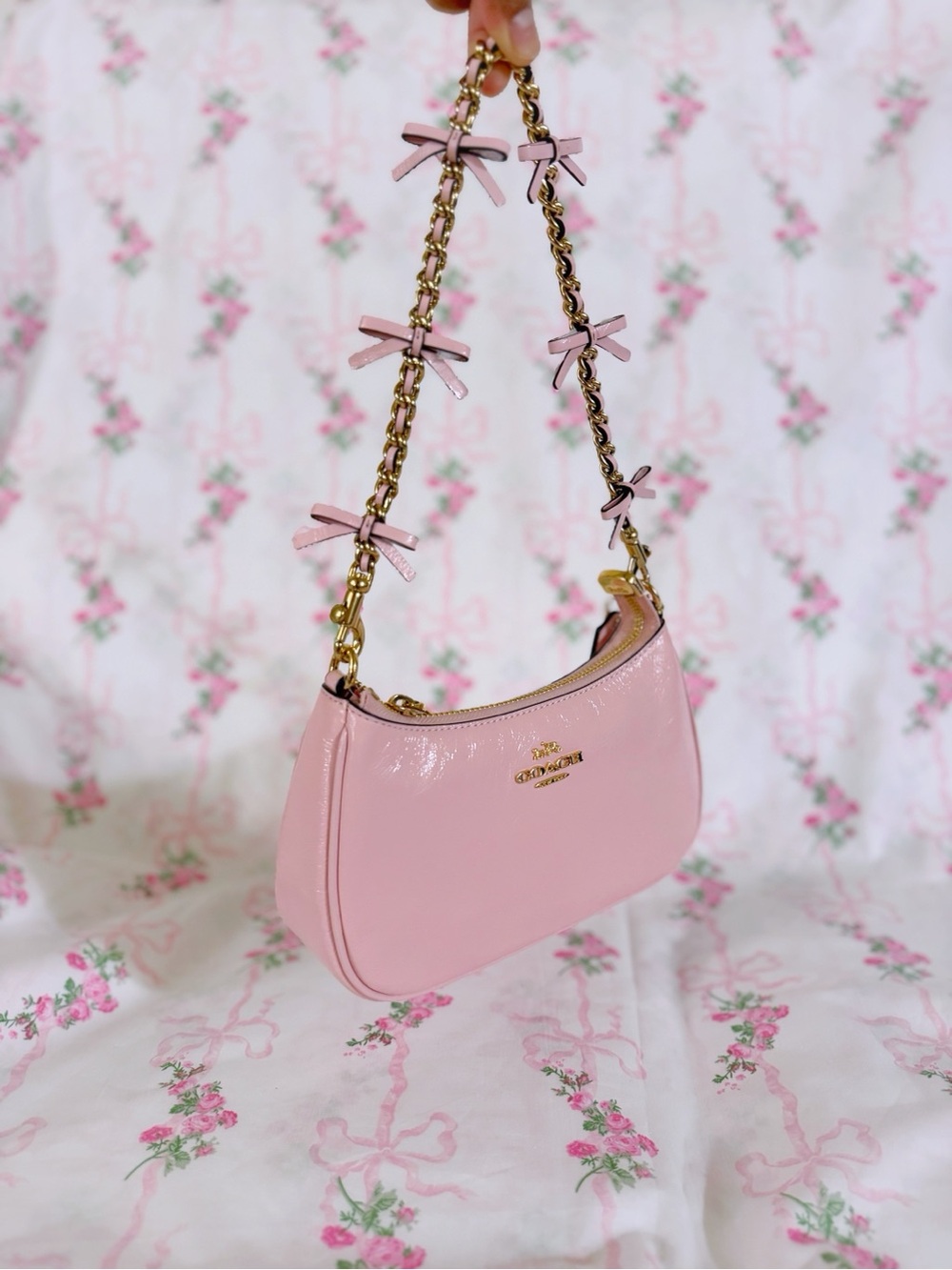 Coach Teri Mini Crossbody Bag With Bows in Soft Pink - Picture 2 of 8